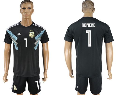 Argentina #1 Romero Away Soccer Country Jersey - Click Image to Close